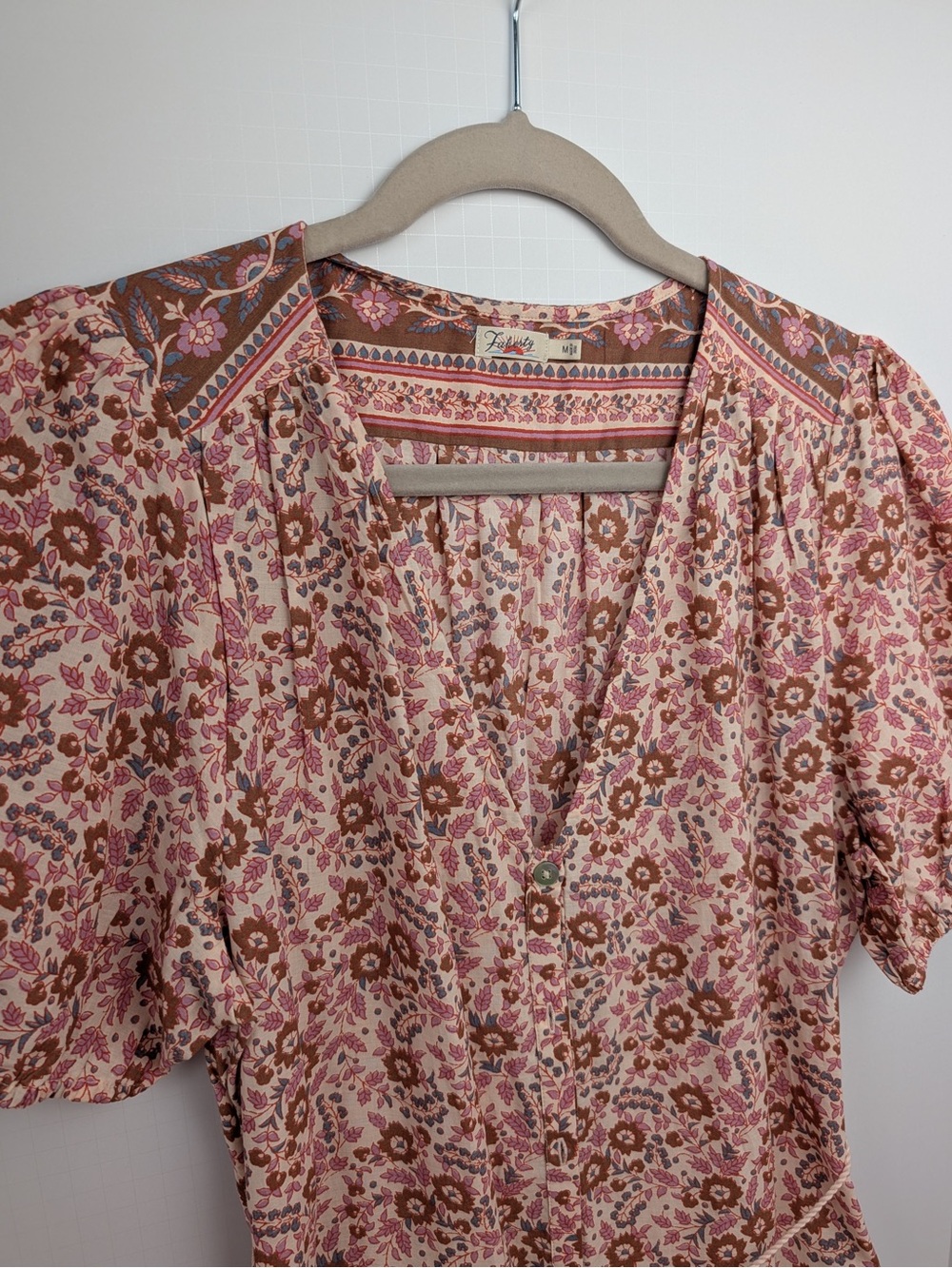Faherty Orinda Organic Cotton Maxi Dress Earth Block Print - Picture 4 of 11